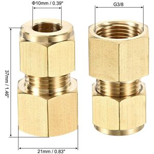 Unique Compression Tubes Fitting Female Thread Tube Straight Coupling Adapter Brass - Copper Color 10mm Unique Compression Tubes Fitting Female Thread Tube Straight Coupling Adapter Brass - Copper Color 10mm