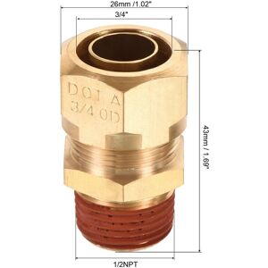 Unique Compression Tube Fitting Straight Coupling - Gold 3/4 Unique Compression Tube Fitting Straight Coupling - Gold 3/4