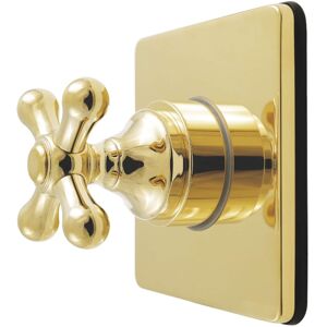 Kingston Brass Restoration Single-Handle Six-Way Diverter Valve with Square Trim Kit Polished Brass 4.31 In. L X 3.94 In. W X 4.31 In. H Kingston Brass Restoration Single-Handle Six-Way Diverter Valve with Square Trim Kit Polished Brass 4.31 In. L X 3.94 In. W X 4.31 In. H