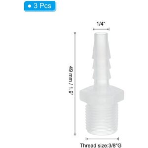 Unique Connector, Hose Barb Fitting Industrial Hose Barb to Pipe Fitting Connect for Water Liquid Air Fuel 3 Pcs 1/4 Unique Connector, Hose Barb Fitting Industrial Hose Barb to Pipe Fitting Connect for Water Liquid Air Fuel 3 Pcs 1/4