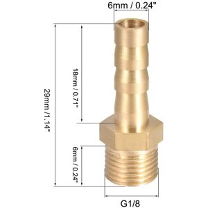 Unique Brass Hose Barb Fitting Connector Barb Male Pipe Adapters - Yellow 6mm x G1/8 Unique Brass Hose Barb Fitting Connector Barb Male Pipe Adapters - Yellow 6mm x G1/8