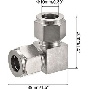 Unique Compression Tube Fitting Stainless Steel Elbow Double Ferrule Coupling Connector - Silver 10mm Unique Compression Tube Fitting Stainless Steel Elbow Double Ferrule Coupling Connector - Silver 10mm