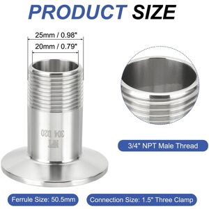 Unique Sanitary Female Threaded Pipe Fitting Three Clamp Ferrule Stainless Steel Sanitary Pipe Fitting Adapter with Gasket 2 Sets 3/4 Unique Sanitary Female Threaded Pipe Fitting Three Clamp Ferrule Stainless Steel Sanitary Pipe Fitting Adapter with Gasket 2 Sets 3/4