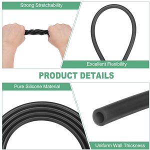 Unique Silicone Tubing, Silicone Rubber Vacuum Tube, High Temp Water Air Hose Pipe for Pump/Liquid Black 1/8 Unique Silicone Tubing, Silicone Rubber Vacuum Tube, High Temp Water Air Hose Pipe for Pump/Liquid Black 1/8