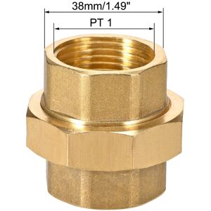 Unique Brass Pipe Union Connector Coupling 1/2PT Fitting Female Connects 3Pcs - Gold 1PT , 48mm Length 1Pcs Unique Brass Pipe Union Connector Coupling 1/2PT Fitting Female Connects 3Pcs - Gold 1PT , 48mm Length 1Pcs