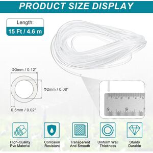 Unique Clear Tubing, Tube Lightweight Vinyl Hose, Transparent Flexible Plastic Water Tubing for Air Oil Water Transfer 2mm ID x 3mm OD Unique Clear Tubing, Tube Lightweight Vinyl Hose, Transparent Flexible Plastic Water Tubing for Air Oil Water Transfer 2mm ID x 3mm OD