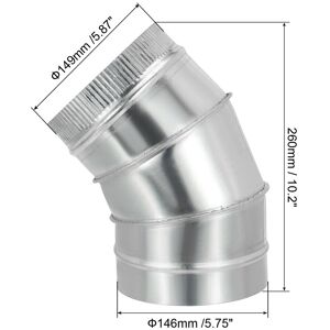 Unique Elbow Duct Pipe Connector, HVAC Ventilation Chimney Flue Tube Connector Galvanized Iron Adapter for Vent Exhaust - Silver 6 Unique Elbow Duct Pipe Connector, HVAC Ventilation Chimney Flue Tube Connector Galvanized Iron Adapter for Vent Exhaust - Silver 6