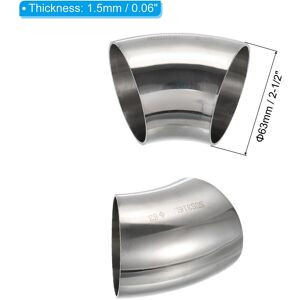 Unique 45 Degree Mandrel Bend Elbow, Exhaust Elbow Exhaust Piping Connector 316 Stainless Steel for Exhaust Pipe Stair HVAC - Silver 1pcs, 2 1/2 Inch OD Unique 45 Degree Mandrel Bend Elbow, Exhaust Elbow Exhaust Piping Connector 316 Stainless Steel for Exhaust Pipe Stair HVAC - Silver 1pcs, 2 1/2 Inch OD