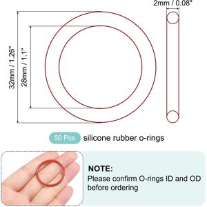 Unique Silicone O-Ring Metric VMQ Sealing Gasket Replacement 50A Durometer for Plumbing Compressor Faucets Valves Repair - Red 28mm x 32mm x 2mm Unique Silicone O-Ring Metric VMQ Sealing Gasket Replacement 50A Durometer for Plumbing Compressor Faucets Valves Repair - Red 28mm x 32mm x 2mm
