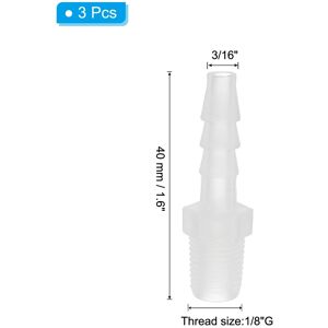 Unique Connector, Hose Barb Fitting Industrial Hose Barb to Pipe Fitting Connect for Water Liquid Air Fuel 3 Pcs 3/16 Unique Connector, Hose Barb Fitting Industrial Hose Barb to Pipe Fitting Connect for Water Liquid Air Fuel 3 Pcs 3/16