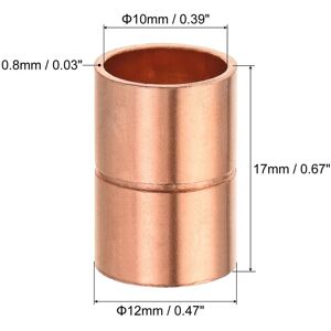 Unique Copper Pipe, Coupling, Straight, Connecting Adapter with Rolled Tube Stop C x C Solder Connection for Plumbing 10mm Unique Copper Pipe, Coupling, Straight, Connecting Adapter with Rolled Tube Stop C x C Solder Connection for Plumbing 10mm