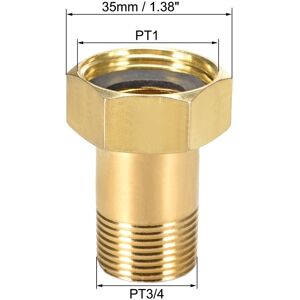 Unique Carbon Steel Pipe Coupling, PT3/4 Male x PT1 Female Threaded Connector 2Pcs - Gold 2Pcs Unique Carbon Steel Pipe Coupling, PT3/4 Male x PT1 Female Threaded Connector 2Pcs - Gold 2Pcs