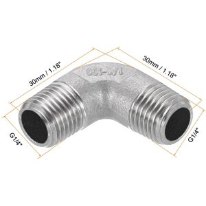 Unique Stainless Steel Elbow Fittings Threaded Adapter Pipe Fitting for Connecting Water Pipes Air Tube Cast Coupling - Silver G1/4 Unique Stainless Steel Elbow Fittings Threaded Adapter Pipe Fitting for Connecting Water Pipes Air Tube Cast Coupling - Silver G1/4