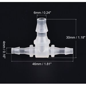 Unique PP Reducing Barb Hose Fitting Tee T Shape Pipe Connector - Translucent 4x6x4mm Unique PP Reducing Barb Hose Fitting Tee T Shape Pipe Connector - Translucent 4x6x4mm