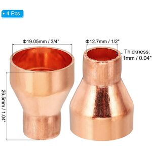Unique Copper Reducer, Pure Copper Reducing Coupling Pressure Fitting Pipe Tube Connector Adapter with Sweat Connection 3/4 Unique Copper Reducer, Pure Copper Reducing Coupling Pressure Fitting Pipe Tube Connector Adapter with Sweat Connection 3/4