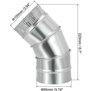 Unique Elbow Duct Pipe Connector, HVAC Ventilation Chimney Flue Tube Connector Galvanized Iron Adapter for Vent Exhaust - Silver 4 Unique Elbow Duct Pipe Connector, HVAC Ventilation Chimney Flue Tube Connector Galvanized Iron Adapter for Vent Exhaust - Silver 4