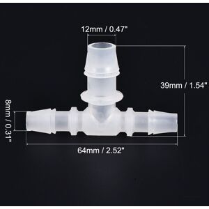 Unique PP Reducing Barb Hose Fitting T Shape OD Pipe Connector - Translucent 8x12x8mm Unique PP Reducing Barb Hose Fitting T Shape OD Pipe Connector - Translucent 8x12x8mm