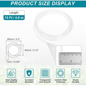Unique Clear Tubing, Tube Lightweight Vinyl Hose, Transparent Flexible Plastic Water Tubing for Air Oil Water Transfer 3mm ID x 5mm OD Unique Clear Tubing, Tube Lightweight Vinyl Hose, Transparent Flexible Plastic Water Tubing for Air Oil Water Transfer 3mm ID x 5mm OD
