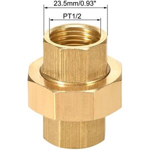 Unique Brass Pipe Union Connector Coupling 1/2PT Fitting Female Connects 3Pcs - Gold 1/2PT , 38mm Length 2Pcs Unique Brass Pipe Union Connector Coupling 1/2PT Fitting Female Connects 3Pcs - Gold 1/2PT , 38mm Length 2Pcs
