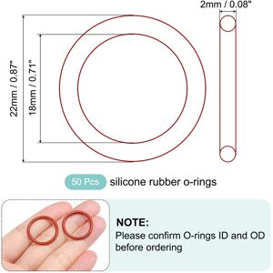 Unique Silicone O-Ring Metric VMQ Sealing Gasket Replacement 50A Durometer for Plumbing Compressor Faucets Valves Repair - Red 18mm x 22mm x 2mm Unique Silicone O-Ring Metric VMQ Sealing Gasket Replacement 50A Durometer for Plumbing Compressor Faucets Valves Repair - Red 18mm x 22mm x 2mm