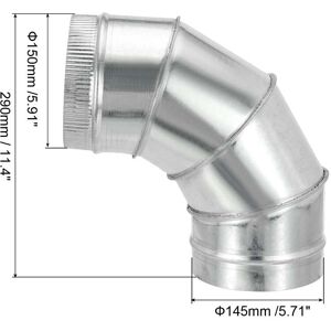 Unique Elbow Duct Pipe Connector, HVAC Ventilation Chimney Flue Tube Connector Galvanized Iron Adapter for Exhaust Stovepipe - Silver 6 Unique Elbow Duct Pipe Connector, HVAC Ventilation Chimney Flue Tube Connector Galvanized Iron Adapter for Exhaust Stovepipe - Silver 6