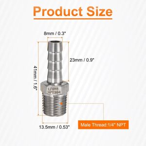 Unique Stainless Steel Hose Barb Fitting Male Pipe Fitting Air Hose Barb Fittings Coupler Thread Connector Adapter for Water Fuel 8mm Barbed x 1/4 Unique Stainless Steel Hose Barb Fitting Male Pipe Fitting Air Hose Barb Fittings Coupler Thread Connector Adapter for Water Fuel 8mm Barbed x 1/4