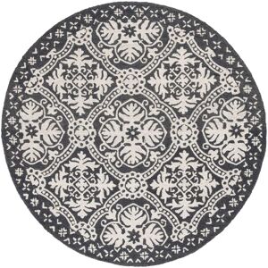 Lauren Ralph Lauren Handmade Nina Geometric Wool Rug Charcoal/Ivory 6' Round Lauren Ralph Lauren Handmade Nina Geometric Wool Rug Charcoal/Ivory 6' Round
