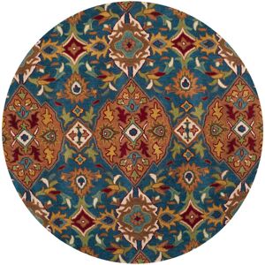 SAFAVIEH Heritage Oriental Hand-tufted Wool Area Rug Camel/Blue 6' Round SAFAVIEH Heritage Oriental Hand-tufted Wool Area Rug Camel/Blue 6' Round