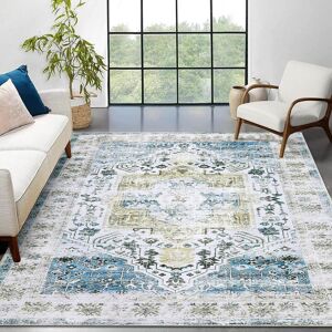 YUN Area Rug 5x7, Washable Modern Abstract Rug, Non-Slip Soft Low Pile Carpet for Living Room Bedroom, Orange Blue 9' x 12' YUN Area Rug 5x7, Washable Modern Abstract Rug, Non-Slip Soft Low Pile Carpet for Living Room Bedroom, Orange Blue 9' x 12'