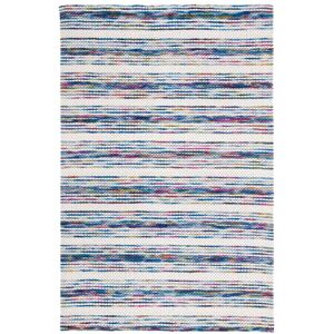 SAFAVIEH Handmade Marbella Plamena Wool Rug Ivory/Blue 6' x 9' SAFAVIEH Handmade Marbella Plamena Wool Rug Ivory/Blue 6' x 9'