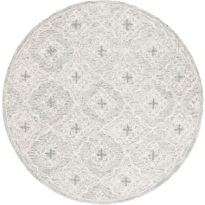 Lauren Ralph Lauren Handmade Nadya Casual Wool Rug Light Grey/Ivory 7' Round Lauren Ralph Lauren Handmade Nadya Casual Wool Rug Light Grey/Ivory 7' Round