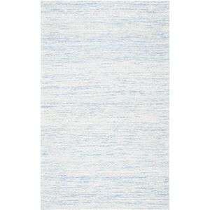 SAFAVIEH Handmade Marbella Suzeta Wool Rug Blue/Ivory 5' x 8' SAFAVIEH Handmade Marbella Suzeta Wool Rug Blue/Ivory 5' x 8'