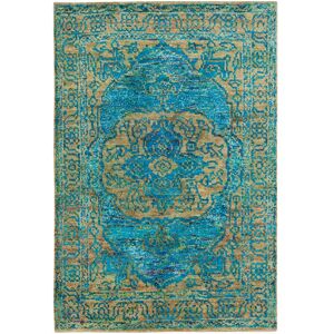 SAFAVIEH Hand-knotted Tangier Bombonica Modern Wool Rug Teal/Beige 4' x 6' SAFAVIEH Hand-knotted Tangier Bombonica Modern Wool Rug Teal/Beige 4' x 6'