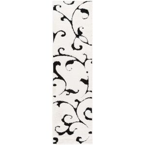 SAFAVIEH Florida Shag Hildelind Scroll 1.2-inch Thick Rug Ivory/Black 2'3 SAFAVIEH Florida Shag Hildelind Scroll 1.2-inch Thick Rug Ivory/Black 2'3