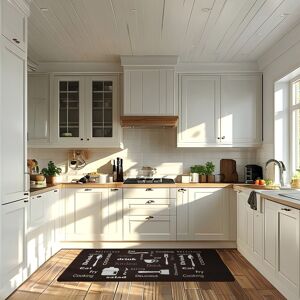 Ray Star Cooking Theme Print Kitchen Mat Brown 39.00''X20.10''X0.40'' Ray Star Cooking Theme Print Kitchen Mat Brown 39.00''X20.10''X0.40''