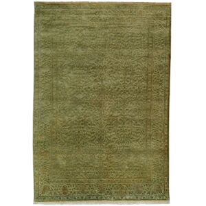 SAFAVIEH Couture Hand-knotted Jewel of India Iyanna Traditional Border Silk Rug with Fringe Light Green 6' x 9' SAFAVIEH Couture Hand-knotted Jewel of India Iyanna Traditional Border Silk Rug with Fringe Light Green 6' x 9'