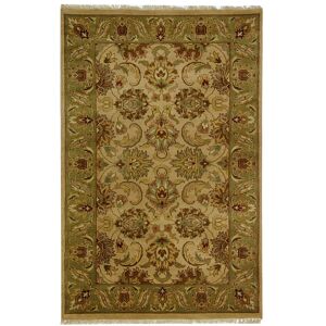 SAFAVIEH Hand-knotted Dynasty Kimberlee Traditional Oriental Wool Rug with Fringe Beige/Green 4' x 6' SAFAVIEH Hand-knotted Dynasty Kimberlee Traditional Oriental Wool Rug with Fringe Beige/Green 4' x 6'