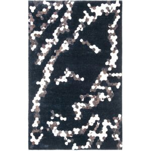 SAFAVIEH Handmade Manhattan Egne Modern Abstract Silk Rug Black 6' x 9' SAFAVIEH Handmade Manhattan Egne Modern Abstract Silk Rug Black 6' x 9'