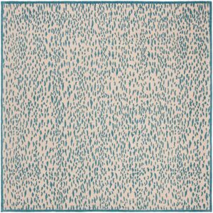 SAFAVIEH Handmade Marbella Sunetra Modern Polyester Rug Beige/Blue 6' Square SAFAVIEH Handmade Marbella Sunetra Modern Polyester Rug Beige/Blue 6' Square