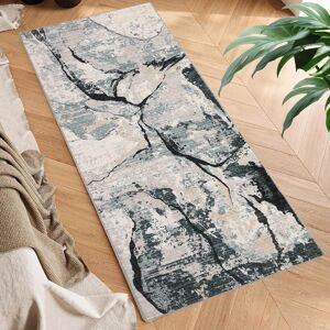 YUN Runner Rug 2x6, Washable Modern Abstract Rug, Non-Slip Low Pile Entryway Carpet for Kitchen Bathroom, Blue - 2' x 6' Blue 2' x 6' Oval YUN Runner Rug 2x6, Washable Modern Abstract Rug, Non-Slip Low Pile Entryway Carpet for Kitchen Bathroom, Blue - 2' x 6' Blue 2' x 6' Oval