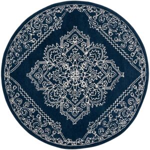 Lauren Ralph Lauren Handmade Gunlaug Oriental Medallion Wool Rug Navy/Ivory 5' Round Lauren Ralph Lauren Handmade Gunlaug Oriental Medallion Wool Rug Navy/Ivory 5' Round