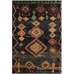 SAFAVIEH Hand-knotted Tangier Orly Modern Wool Rug Black 4' x 6' SAFAVIEH Hand-knotted Tangier Orly Modern Wool Rug Black 4' x 6'