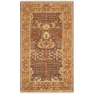 SAFAVIEH Couture Hand-knotted Peshawar Ilsabe Traditional Oriental Vegetable Dye Wool Rug with Fringe Walnut/Gold 3' x 5' SAFAVIEH Couture Hand-knotted Peshawar Ilsabe Traditional Oriental Vegetable Dye Wool Rug with Fringe Walnut/Gold 3' x 5'