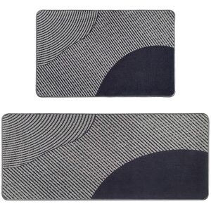 Evideco Geometric Kitchen Mat Set of 2 Gray 4' x 6' Evideco Geometric Kitchen Mat Set of 2 Gray 4' x 6'