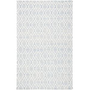 SAFAVIEH Handmade Marbella Austra Wool Rug Blue/Ivory 5' x 8' SAFAVIEH Handmade Marbella Austra Wool Rug Blue/Ivory 5' x 8'