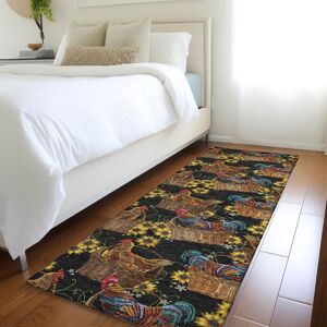 Addison Rugs Premium Washable Super Soft Farmhouse Rooster Basket Mayfield Rug Black 2' 3 Addison Rugs Premium Washable Super Soft Farmhouse Rooster Basket Mayfield Rug Black 2' 3