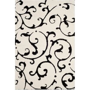 SAFAVIEH Florida Shag Hildelind Scroll 1.2-inch Thick Rug Ivory/Black 6' x 9' SAFAVIEH Florida Shag Hildelind Scroll 1.2-inch Thick Rug Ivory/Black 6' x 9'