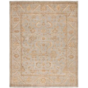 SAFAVIEH Couture Hand-knotted Oushak Sissi Traditional Oriental Wool Rug with Fringe Light Blue 9' x 12' SAFAVIEH Couture Hand-knotted Oushak Sissi Traditional Oriental Wool Rug with Fringe Light Blue 9' x 12'