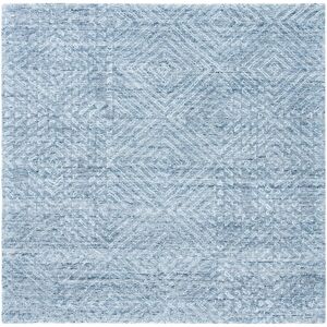 SAFAVIEH Handmade Abstract Hinderika Modern Rug Blue 6' Square SAFAVIEH Handmade Abstract Hinderika Modern Rug Blue 6' Square