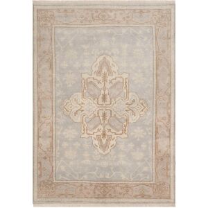 SAFAVIEH Couture Hand-knotted Oushak Richtsje Traditional Oriental Wool Rug with Fringe Light Blue/Brown 6' x 9' SAFAVIEH Couture Hand-knotted Oushak Richtsje Traditional Oriental Wool Rug with Fringe Light Blue/Brown 6' x 9'